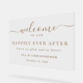 歓迎の後で幸せ結婚に曇った アクリルサイン (傾斜)