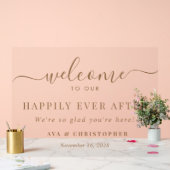 歓迎の後で幸せ結婚に曇った アクリルサイン (ウェディング)