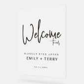 歓迎の後で幸結婚福に霜が降りた アクリルサイン (傾斜)