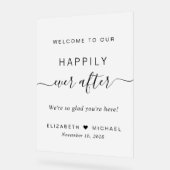 歓迎の後で幸結婚福に霜が降りた アクリルサイン (傾斜)