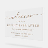 歓迎の後で幸結婚福に アクリルサイン (傾斜)