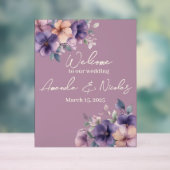 歓迎の時にピンク結婚の花を購入 アクリルサイン (ニュートラル)