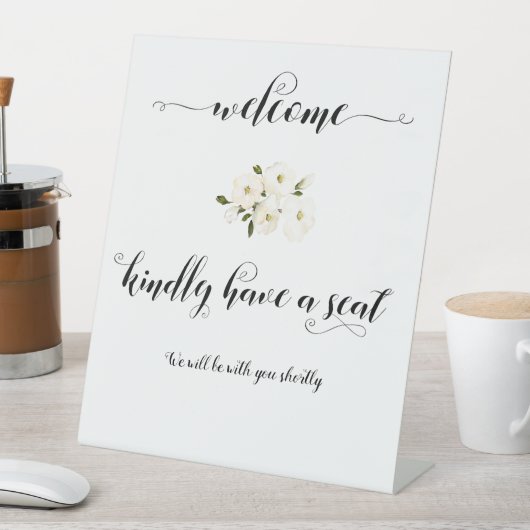 歓迎の看板を持って下さい 台座サイン (インサイチュ)