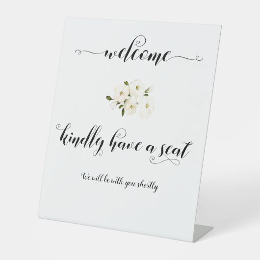 歓迎の看板を持って下さい 台座サイン (正面)