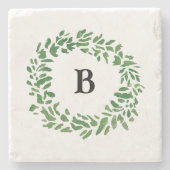 歓迎の花輪 モノグラム ストーンコースター (正面)