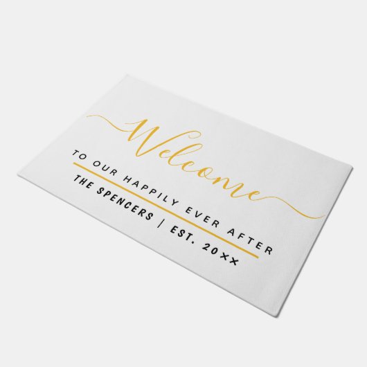歓迎の言葉の後で幸パーソナライズされた福に ドアマット (アングル)