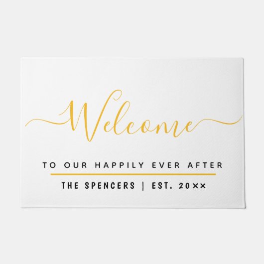 歓迎の言葉の後で幸パーソナライズされた福に ドアマット (正面)