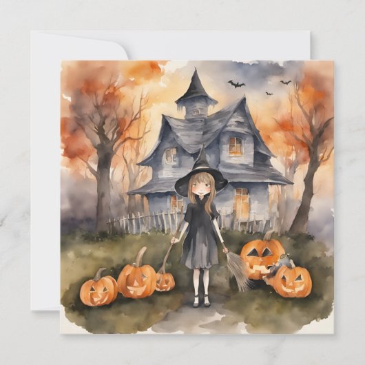 歓迎の魔女 AI 生成パーティー招待状 招待状 (正面)