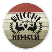 歓迎の鶏の農家の台所 セラミックノブ (正面)