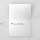 歓迎は黄色バラと梳きます カード (内部)