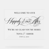 歓迎エレガントの後ずっと楽し結婚く上品 アクリルサイン (正面)