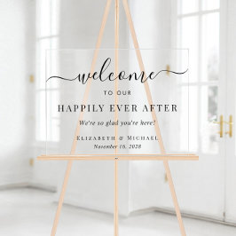 歓迎エレガントの後で幸せ結婚に アクリルサイン