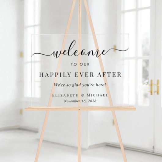 歓迎エレガントの後で幸せ結婚に アクリルサイン