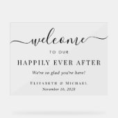 歓迎エレガントの後で幸せ結婚に アクリルサイン (正面)