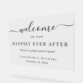 歓迎エレガントの後で幸せ結婚に アクリルサイン (傾斜)