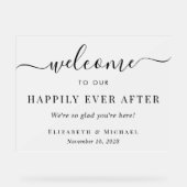 歓迎エレガントの後で楽し結婚く霜が降りた アクリルサイン (正面)