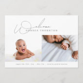 歓迎エレガントフォトコラージュベビー誕生 案内状 (正面)