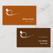 歓迎オレンジモダンのモーションパーソンのロゴ 名刺 (正面/裏面)