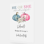 歓迎カボチャとベビー性別がパーティーを明かす アクリルサイン (傾斜)