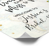 歓迎サイン恋しく思ブライダルシャワーのフローラ ポスター (角)