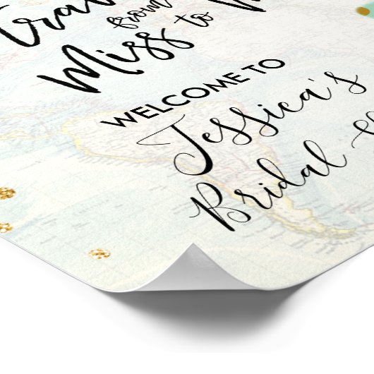 歓迎サイン恋しく思ブライダルシャワーのフローラ ポスター (角)