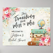 歓迎サイン恋しく思ブライダルシャワーのフローラ ポスター (正面)