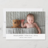 歓迎スクリプト |誕生のお知らせ 案内状 (裏面)