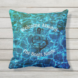 歓迎パーソナライズなボートの名前と- アウトドアクッション