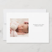 歓迎フォトベビー発表 案内状 (裏面)