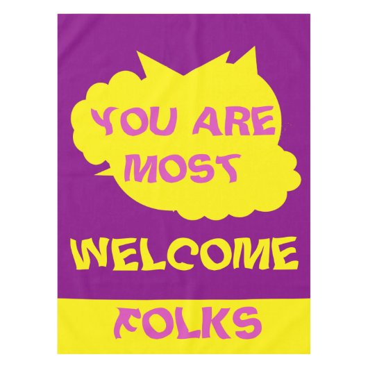 歓迎フォークのモチーフのパステル テーブルクロス (正面)