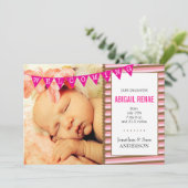 歓迎ベビーガール写真誕生のお知らせ 案内状 (スタンド正面)