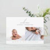 歓迎ベビー写真コラージュ誕生 案内状 (スタンド正面)