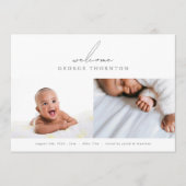 歓迎ベビー写真コラージュ誕生 案内状 (正面)
