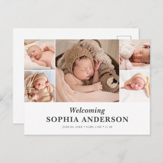 歓迎ベビー写真発表葉書 案内ポストカード (正面/裏面)