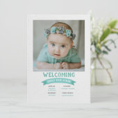 歓迎ベビー写真誕生のお知らせ 案内状 (スタンド正面)