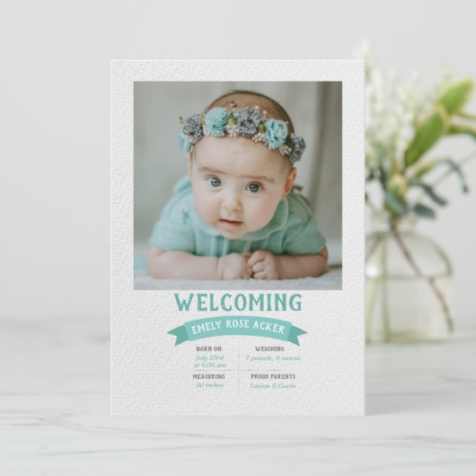 歓迎ベビー写真誕生のお知らせ 案内状 (スタンド正面)