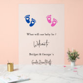 歓迎ベビー足性別がパーティーを明らかにする アクリルサイン (ウェディング)