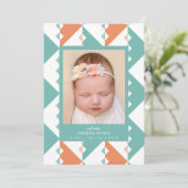 歓迎ベビー |モダン図形の誕生発表 案内状 (スタンド正面)