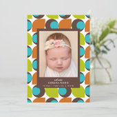 歓迎ベビー |抽象芸術モダン誕生のお知らせ 案内状 (スタンド正面)