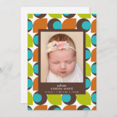 歓迎ベビー |抽象芸術モダン誕生のお知らせ 案内状 (正面/裏面)