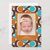 歓迎ベビー |抽象芸術モダン誕生のお知らせ 案内状 (正面/裏面)