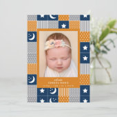 歓迎ベビー |月と星の誕生発表 案内状 (スタンド正面)