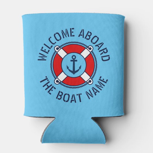 歓迎ボート名航海のいかりネイビーブルー 缶クーラー (裏面)