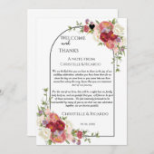 歓迎モダンと感謝お結婚客様テーブル サンキューカード (正面/裏面)