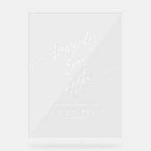 歓迎モダンミニマルの後で幸せ結婚に アクリルサイン (正面)