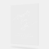 歓迎モダンミニマルの後で幸せ結婚に アクリルサイン (傾斜)