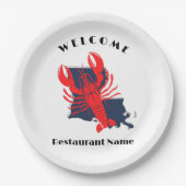 歓迎モダンレッドクレジフィッシュルイジアナ名前をカスタムする ペーパープレート (正面)