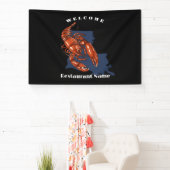 歓迎モダンレッドクレジフィッシュルイジアナ名前をカスタムする 横断幕 (インサイチュ)