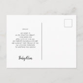 歓迎モダン写真の誕生の発表 ポストカード (裏面)