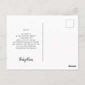 歓迎モダン写真の誕生の発表 ポストカード (裏面)